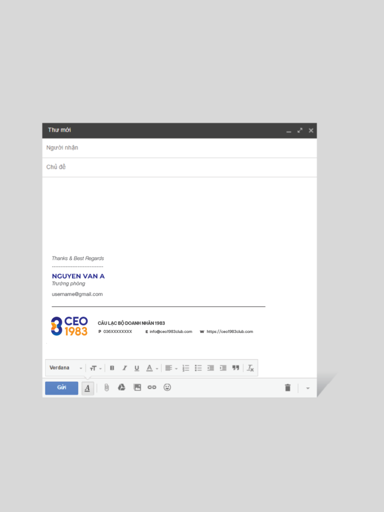 ứng dụng chữ ký email CEO1983